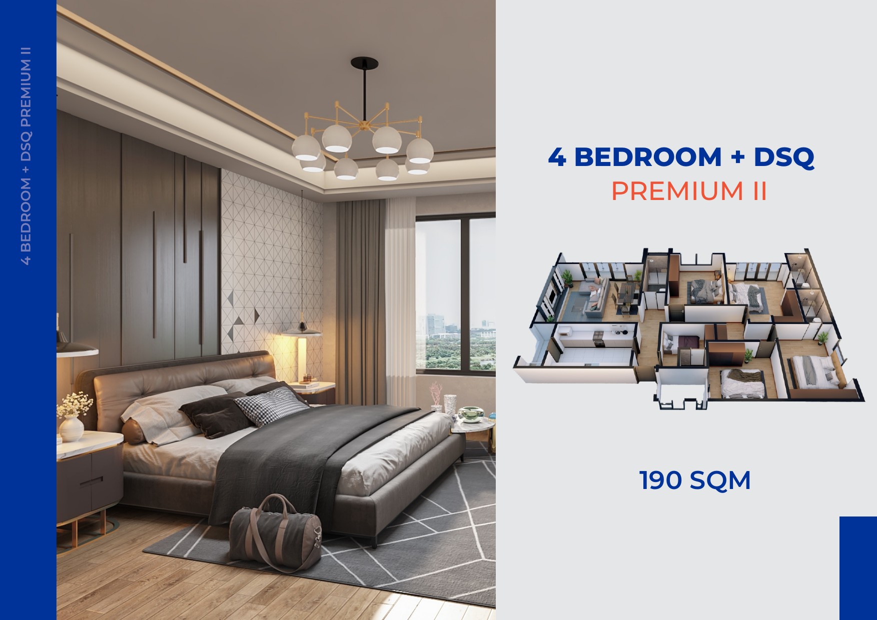 Premium II 4 bedroom plus DSQ unit panel and layout